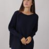 MAGLIA CON POLSINI A COSTINE - Blu, TU
