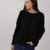 MAGLIA CON POLSINI A COSTINE - Nero, TU