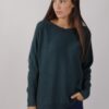 MAGLIA CON POLSINI A COSTINE - Verde bottiglia, TU
