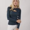 MAGLIA CUT-OUT CON INCROCIO - Verde bottiglia, TU
