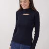 MAGLIA COLLO ALTO CUT OUT - Blu, TU