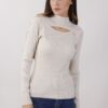 MAGLIA COLLO ALTO CUT OUT - Gesso, TU
