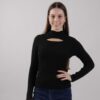 MAGLIA COLLO ALTO CUT OUT - Nero, TU