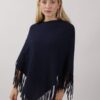 PONCHO CON MOTIVO TRECCIA - Blu, TU