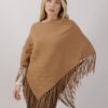 PONCHO CON MOTIVO TRECCIA - Cammello, TU