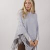 PONCHO CON MOTIVO TRECCIA - Grigio, TU