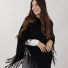 PONCHO CON MOTIVO TRECCIA - Nero, TU