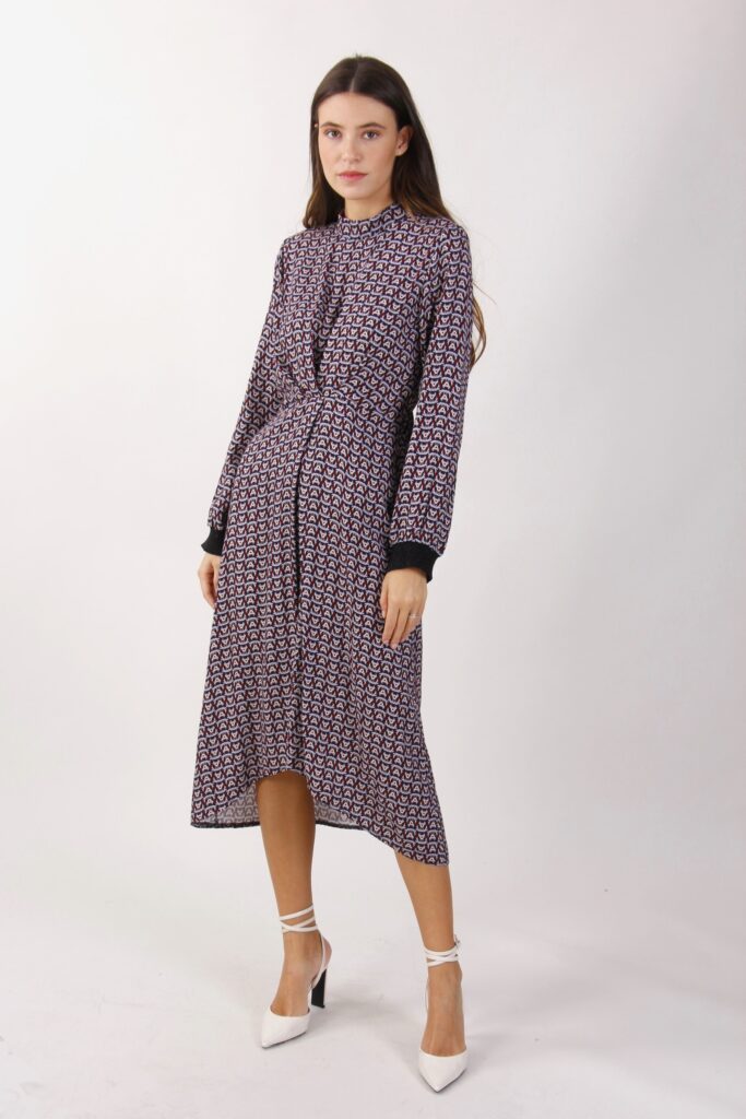 LONGUETTE DRESS WITH GEOMETRIC PATTERN 