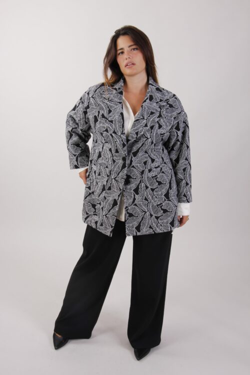 CAPPOTTO FANTASIA FOGLIE CURVY