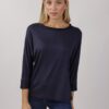 MAGLIA IN VISCOSA CON DETTAGLI IN RASO - Blu, TU