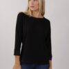 MAGLIA IN VISCOSA CON DETTAGLI IN RASO - Nero, TU