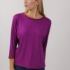 MAGLIA IN VISCOSA CON DETTAGLI IN RASO - Petunia, TU