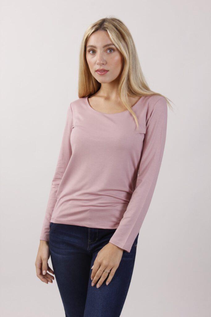 MAGLIA GIROCOLLO IN VISCOSA - Rosa, TU 