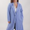 CAPPOTTO MONOPETTO EFFETTO PELO - Azzurro polvere, 1