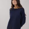 MAGLIA CON MANICHE A SBUFFO 3/4 - Blu, TU