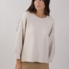 MAGLIA CON MANICHE A SBUFFO 3/4 - Gesso, TU