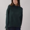 MAGLIONE COLLO ALTO A COSTE - Verde bottiglia, TU