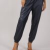 PANTALONI IN ECOPELLE CON POLSINI - Blu, M