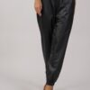 PANTALONI IN ECOPELLE CON POLSINI - Nero, M