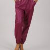 PANTALONI IN ECOPELLE CON POLSINI - Petunia, M