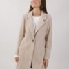 CAPPOTTO MONOPETTO EFFETTO PELO - Beige, L