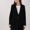 CAPPOTTO MONOPETTO EFFETTO PELO - Nero, L