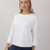 MAGLIA IN VISCOSA CON DETTAGLI IN RASO - Bianco, TU