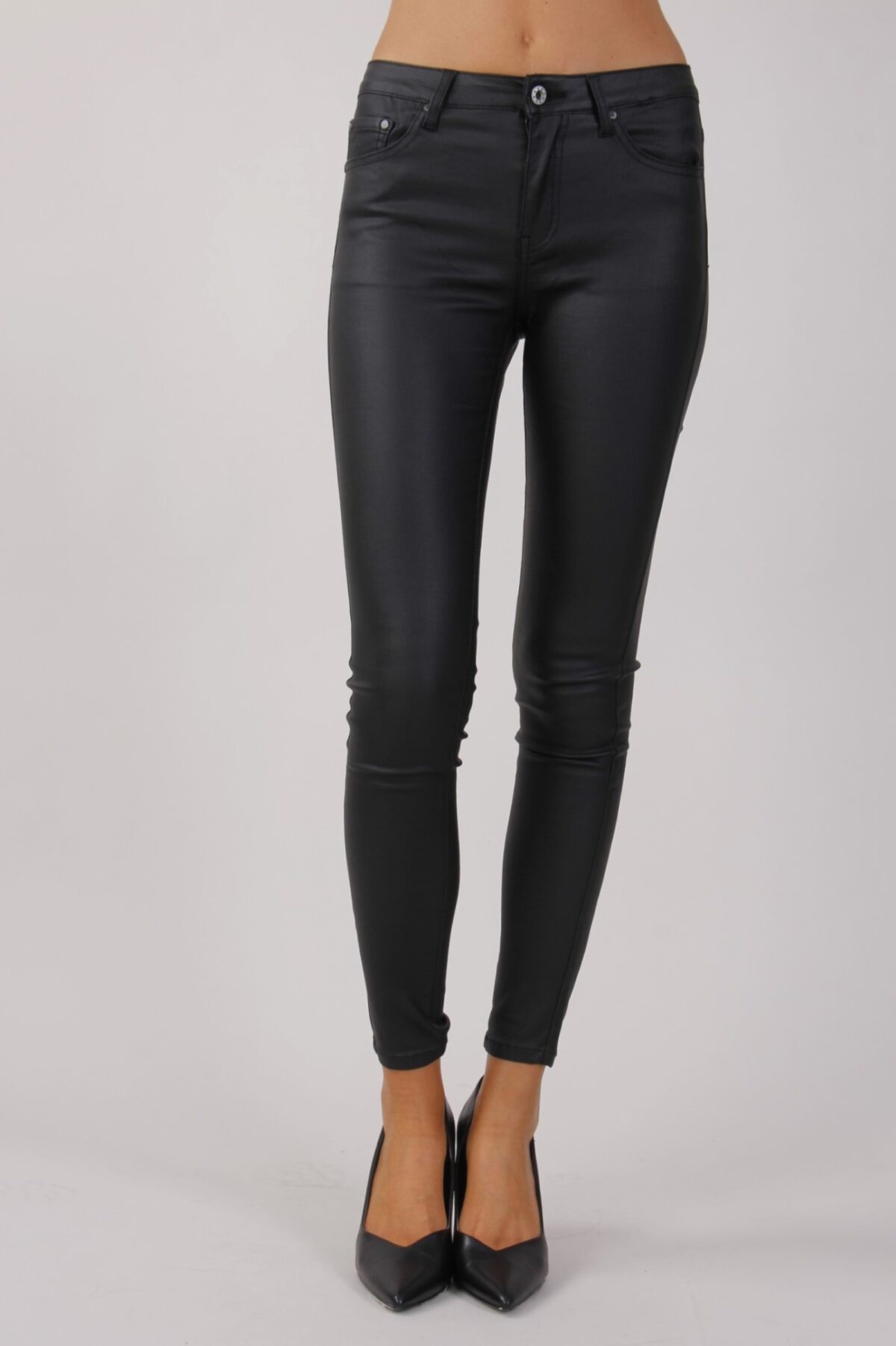 PANTALONE CINQUE TASCHE EFFETTO PELLE