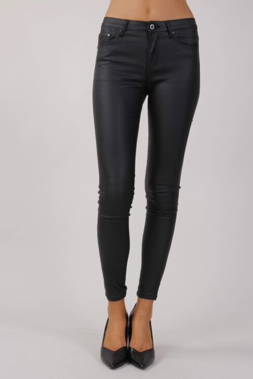 PANTALONE CINQUE TASCHE EFFETTO PELLE