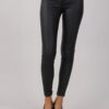 PANTALONE CINQUE TASCHE EFFETTO PELLE - Nero, M