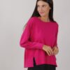 MAGLIA GIROCOLLO CUCITURE A VISTA - Fucsia, TU