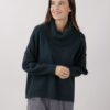 MAGLIA CON COLLO RIMOVIBILE - Verde bottiglia, TU