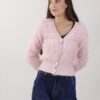 CARDIGAN EFFETTO PELO CON BOTTONI - Rosa, TU