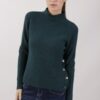 MAGLIONCINO A COSTINE CON BOTTONI - Verde bottiglia, TU