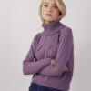 MAGLIA CON MACRO TRECCIA - Lavanda, TU
