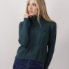 MAGLIA CON MACRO TRECCIA - Verde bottiglia, TU