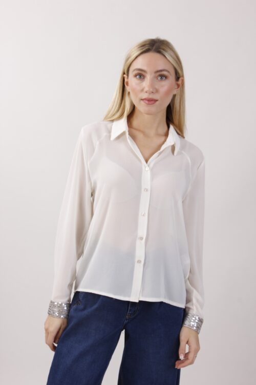 CAMICIA CON DETTAGLI IN PAILLETTES