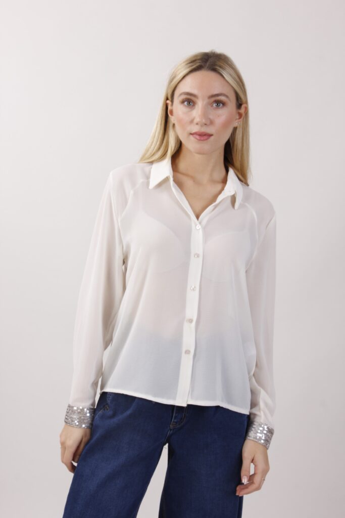 Camicia Disclaimer animalier con paillettes donna