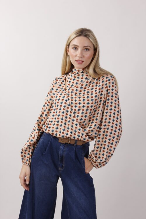 BLUSA INCROCIATA CON DETTAGLIO CUT-OUT