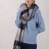 SCIARPA A QUADRI CON LUREX - Grigio, TU