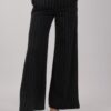 PANTALONE PALAZZO ELEGANTE GESSATO - Nero, S