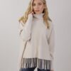 MAGLIA OVERSIZE CON FRANGE - Gesso, TU