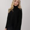 MAGLIA OVERSIZE CON FRANGE - Nero, TU