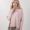 MAGLIA OVERSIZE CON FRANGE - Rosa, TU