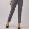 PANTALONE GESSATO CON CINTURA - Grigio, L