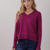 MAGLIA SCOLLO A V DETTAGLI LUREX - Petunia, TU