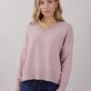 MAGLIA SCOLLO A V DETTAGLI LUREX - Rosa, TU