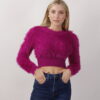 MAGLIA CROP EFFETTO PELO - Petunia, TU