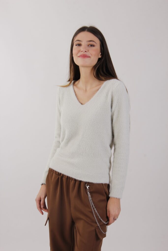 MAGLIA MORBIDA SCOLLO A V - Gips, TU 