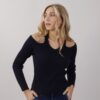 MAGLIA CON SPALLE SCOPERTE - Blue, TU